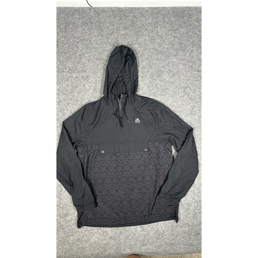 Lurking Class By Sketchy Tank Windbreaker Men's Size M Black and Gray Skulls